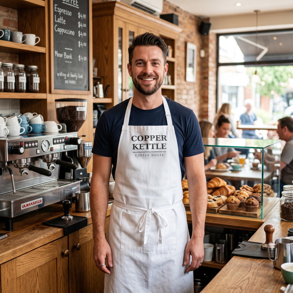 Cafe bib apron mockup